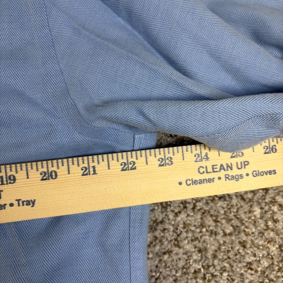 Brooks Brothers Cotton Cashmere Herringbone Button Down Shirt Blue Mens Medium R - Picture 9 of 10